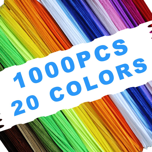 1000 Pcs Pipe Cleaners Assorted 20 Colors 12 inch Chenille Stems Bulk for Kids Art DIY and Crafts Projects and Decorations Limpi