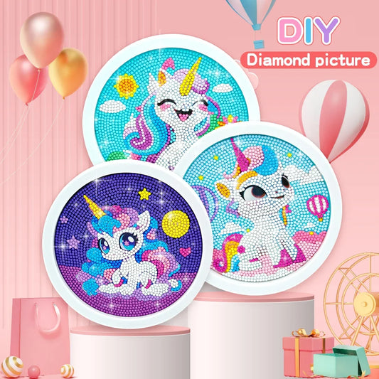 Diamond Painting Set Cute Unicorn Beginner Diamond Painting Set 5D DIY Children and Adults Diamond Painting Photo Frame Craft