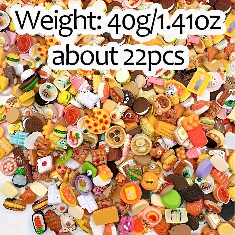 Miniature Food Toys Mixed Resin Food Dolls Kitchen Pretend Toys Suitable for Dollhouse Kitchen Toys Resin Miniature Food