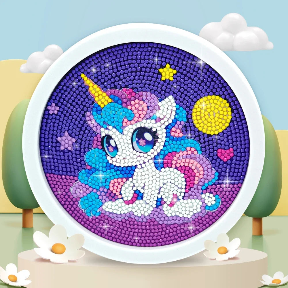 Diamond Painting Set Cute Unicorn Beginner Diamond Painting Set 5D DIY Children and Adults Diamond Painting Photo Frame Craft