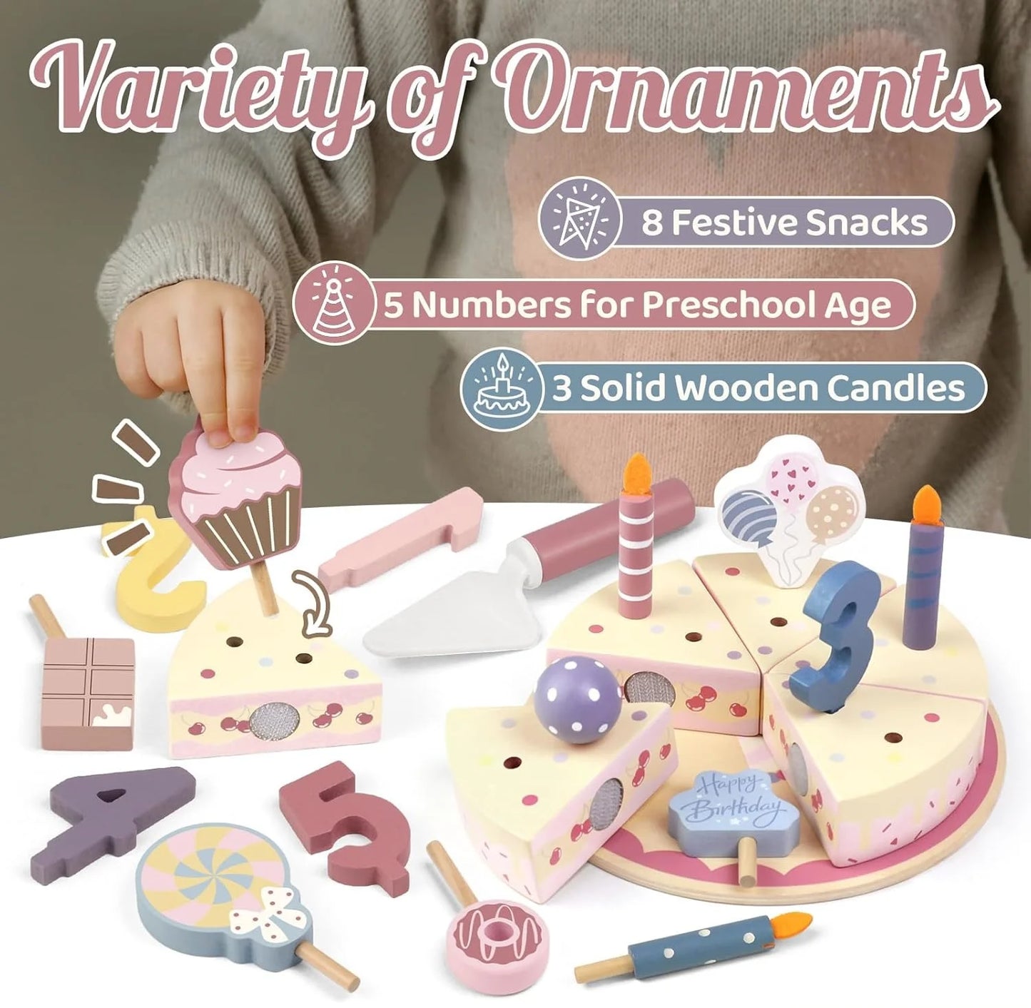 Wooden Kids Kitchen Toys Simulation Birthday Cake Toy Pretend Play Cutting Food Game Children Role Play Toy Gifts for Boy Girl