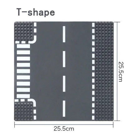 City Road Street Baseplate Straight Crossroad Curve T-Junction Building Blocks Base Plate 32*32 Compatible All Brands City