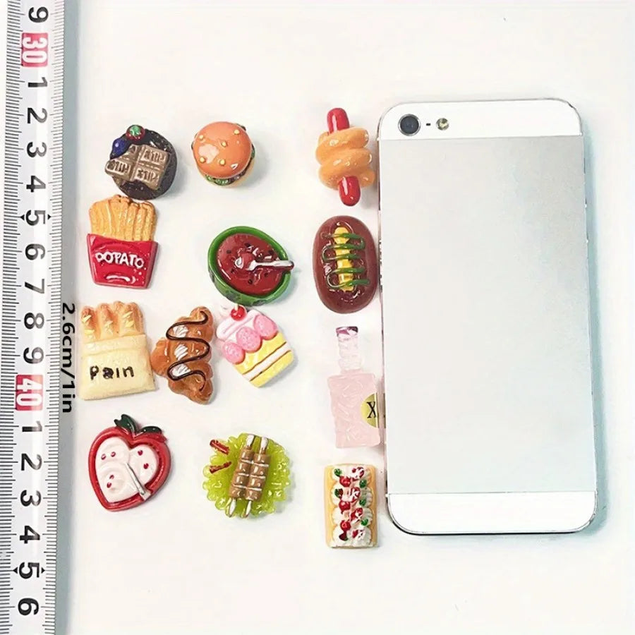 Miniature Food Toys Mixed Resin Food Dolls Kitchen Pretend Toys Suitable for Dollhouse Kitchen Toys Resin Miniature Food