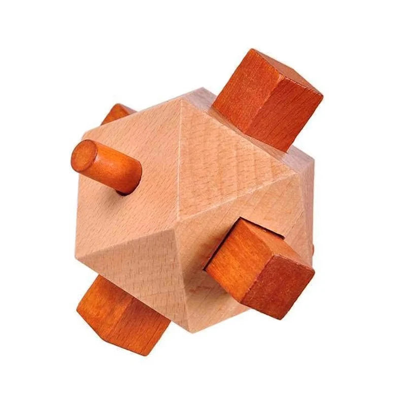 Wooden Brain Teasers Puzzles for Adults Kids Impossible Mind Challenge Games IQ and Logic Test Disentanglement Educational Toys