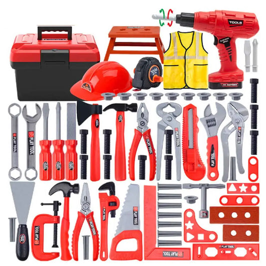 Children's Tool Set with Toy Drill Kids Construction Pretend Play Toy Tools Kit gift for Toddler Boys Girls Childs