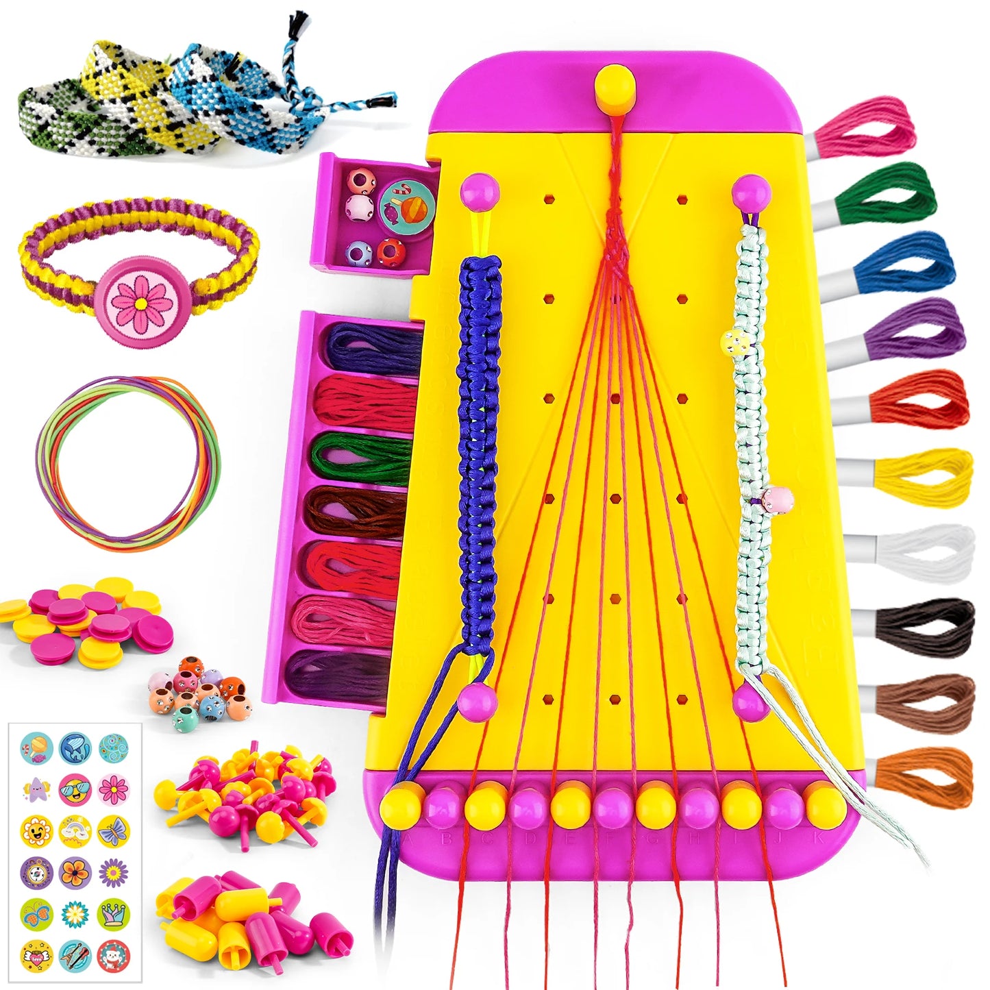Friendship Bracelet Jewelry Making Kit forGirls Arts and Crafts Bracelets String MakerKit Pretend Play Toy Birthday Gift