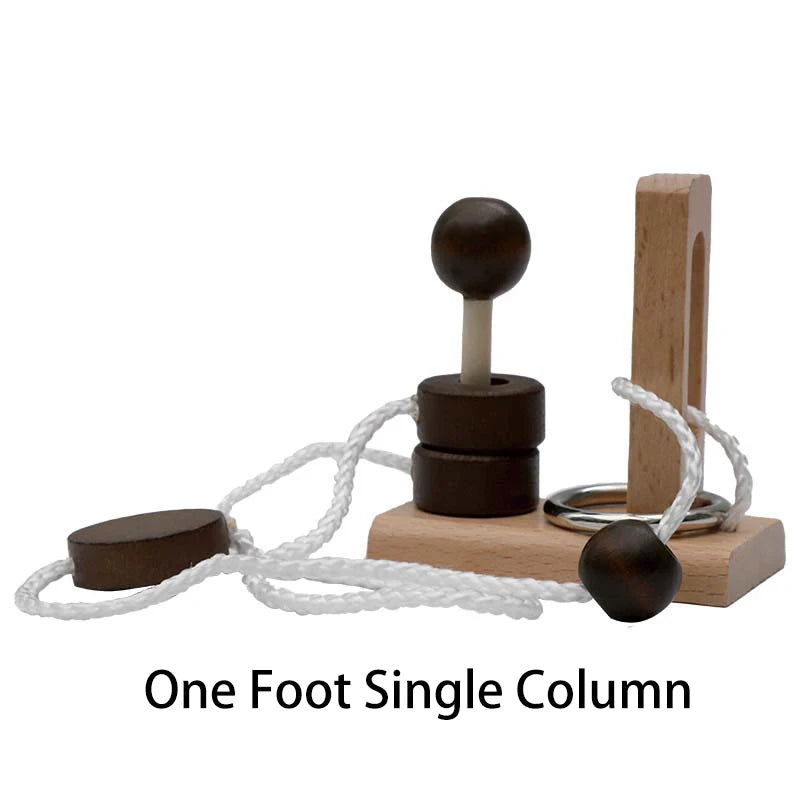 Small Brain Teaser Puzzle, Wooden Untie Rope Game, Unlocking IQ Puzzle, Party Favor Gifts for Kids Adults,Suitable for All Ages