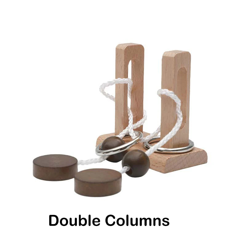 Small Brain Teaser Puzzle, Wooden Untie Rope Game, Unlocking IQ Puzzle, Party Favor Gifts for Kids Adults,Suitable for All Ages