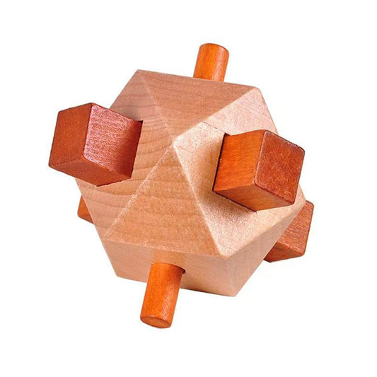 Wooden Brain Teasers Puzzles for Adults Kids Impossible Mind Challenge Games IQ and Logic Test Disentanglement Educational Toys