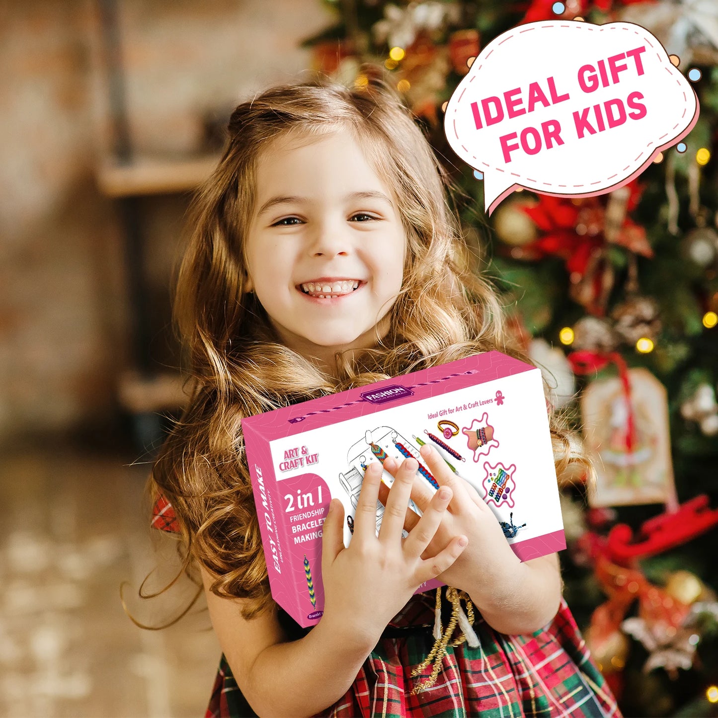 Friendship Bracelet Jewelry Making Kit forGirls Arts and Crafts Bracelets String MakerKit Pretend Play Toy Birthday Gift