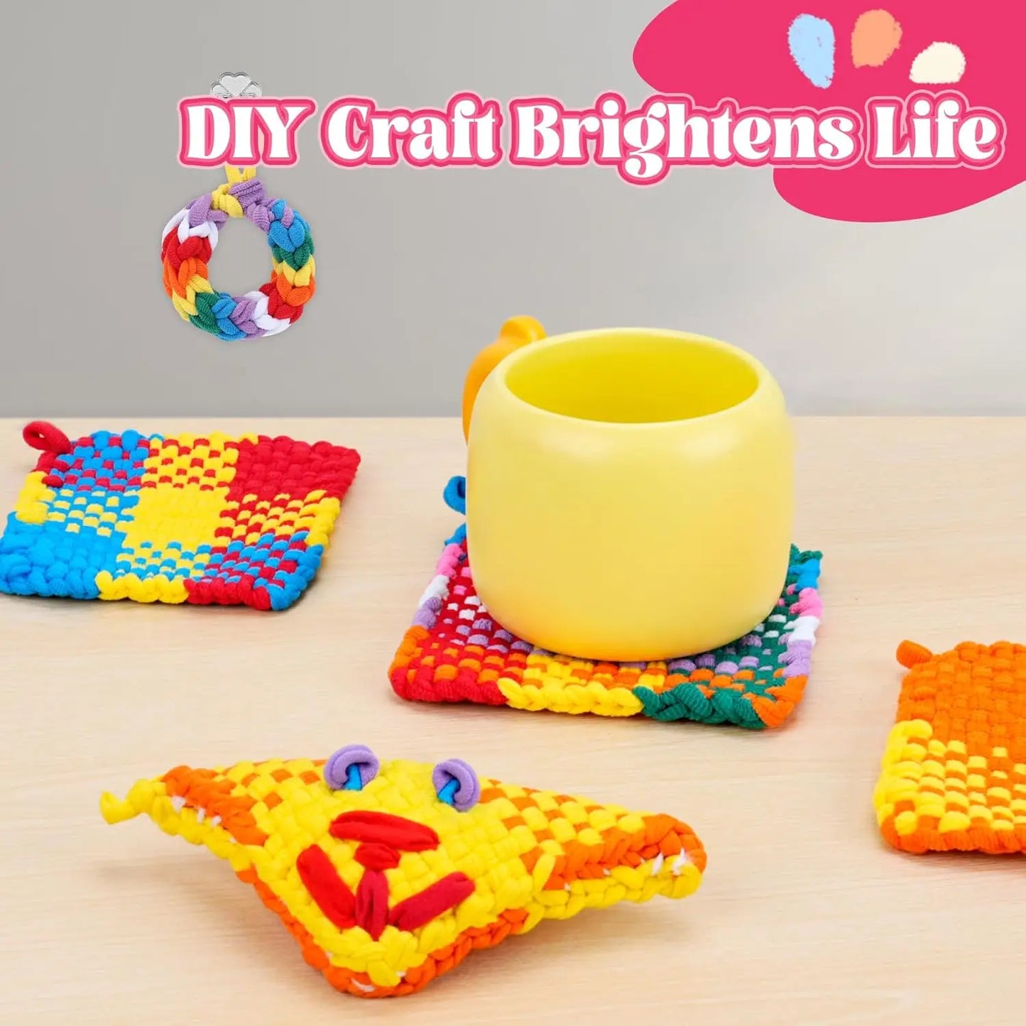 Weaving Loom Kit Toys, DIY Arts and Crafts for Kids and Adults, Ideal Gifts for Girls Ages 5 6 7 8-12 13, Easy Potholder Loom Kn