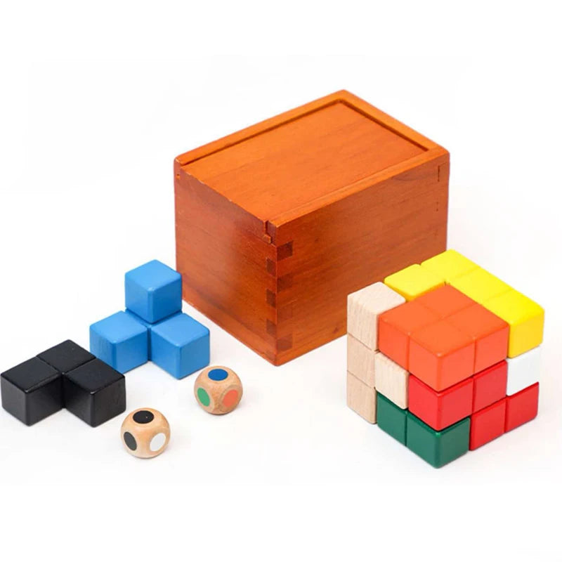 Wooden Magic Box Difficult Brain Teaser Geometric Puzzles for Adults Kids IQ Challenge Logical Thinking Games Educational Toys