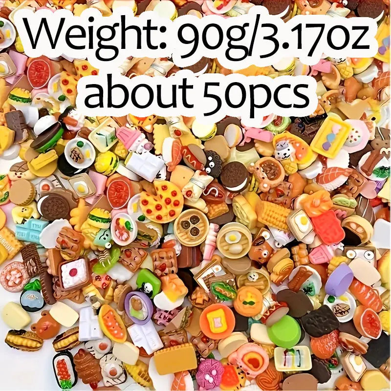 Miniature Food Toys Mixed Resin Food Dolls Kitchen Pretend Toys Suitable for Dollhouse Kitchen Toys Resin Miniature Food