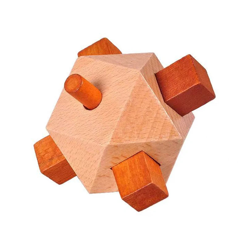 Wooden Brain Teasers Puzzles for Adults Kids Impossible Mind Challenge Games IQ and Logic Test Disentanglement Educational Toys