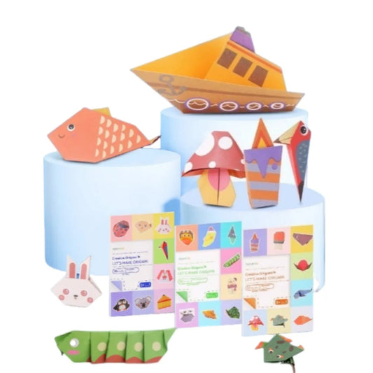 Origami Kit 30 Sheets Origami Paper Craft Guiding Book DIY Art Craft Projects Supplies for Beginners Children Kids Boys Girls