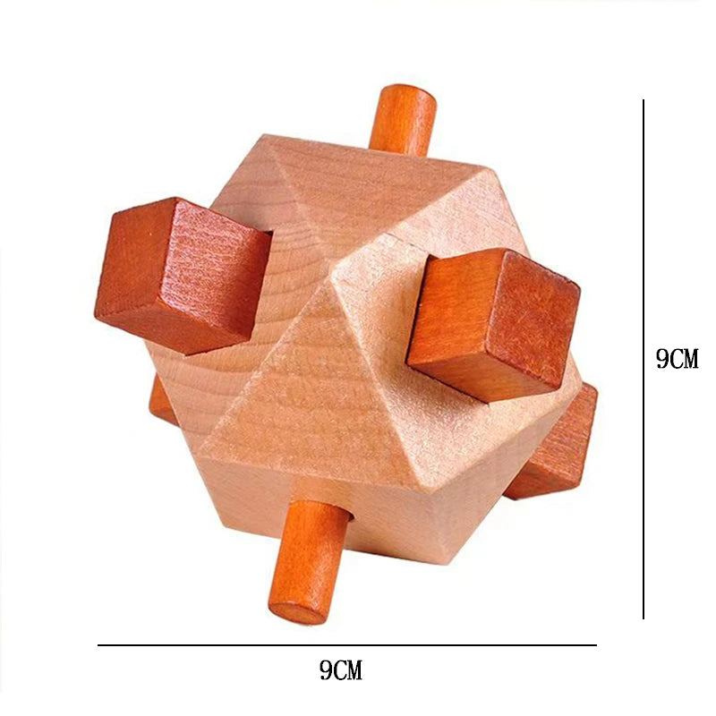 Wooden Brain Teasers Puzzles for Adults Kids Impossible Mind Challenge Games IQ and Logic Test Disentanglement Educational Toys