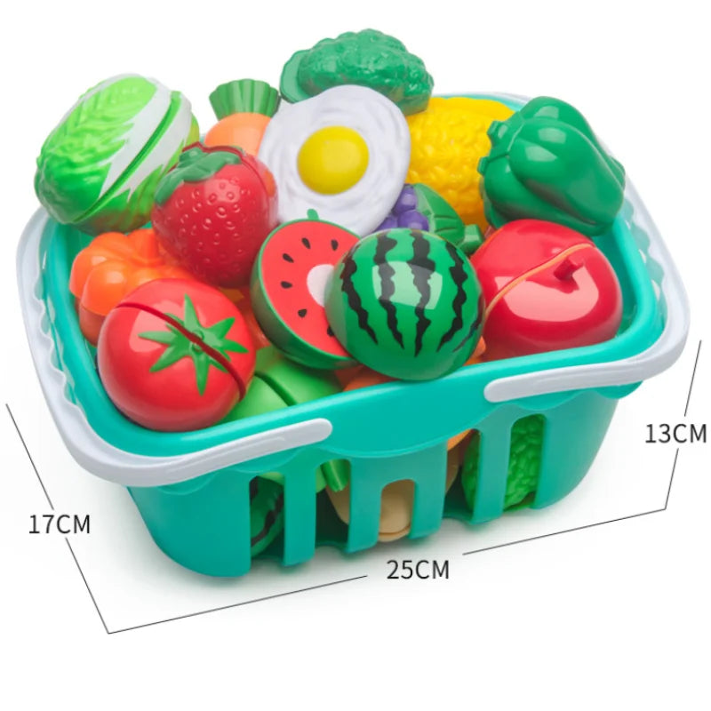 6/10/13/24Pcs Kitchen Fun Cutting Fruits and Vegetables Food Play House Set Puzzle Education Toys For Kids Boys Girls Xmas Gifts