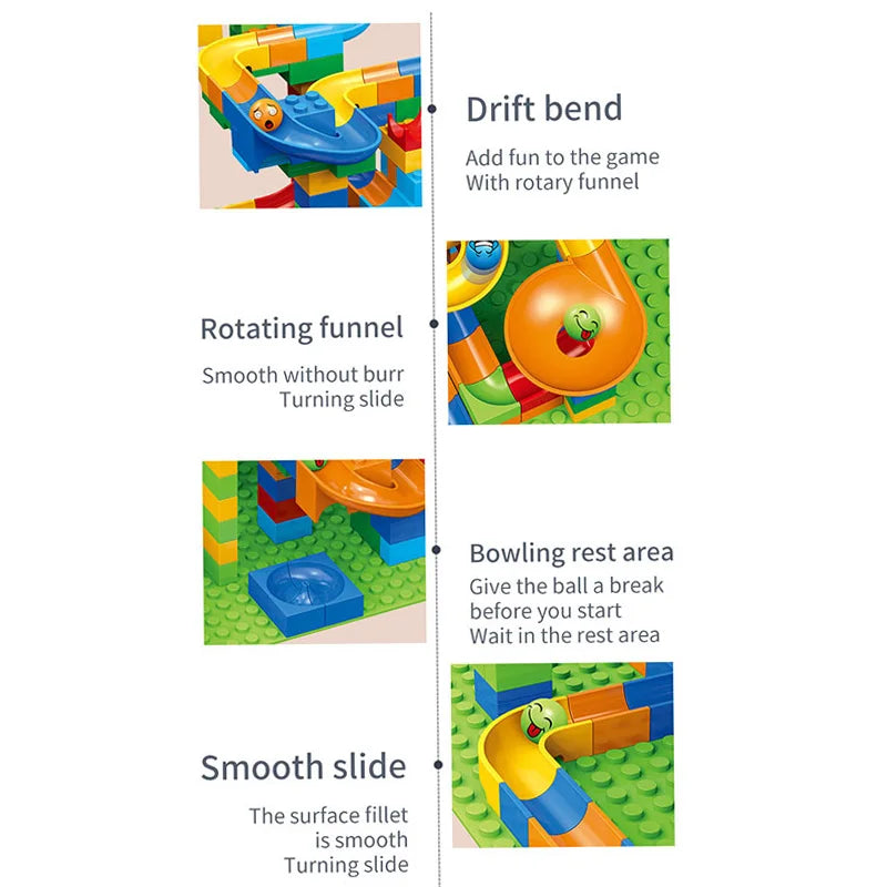 Building block rolling ball slide children's playground puzzle assembly parent-child interactive track building block toys