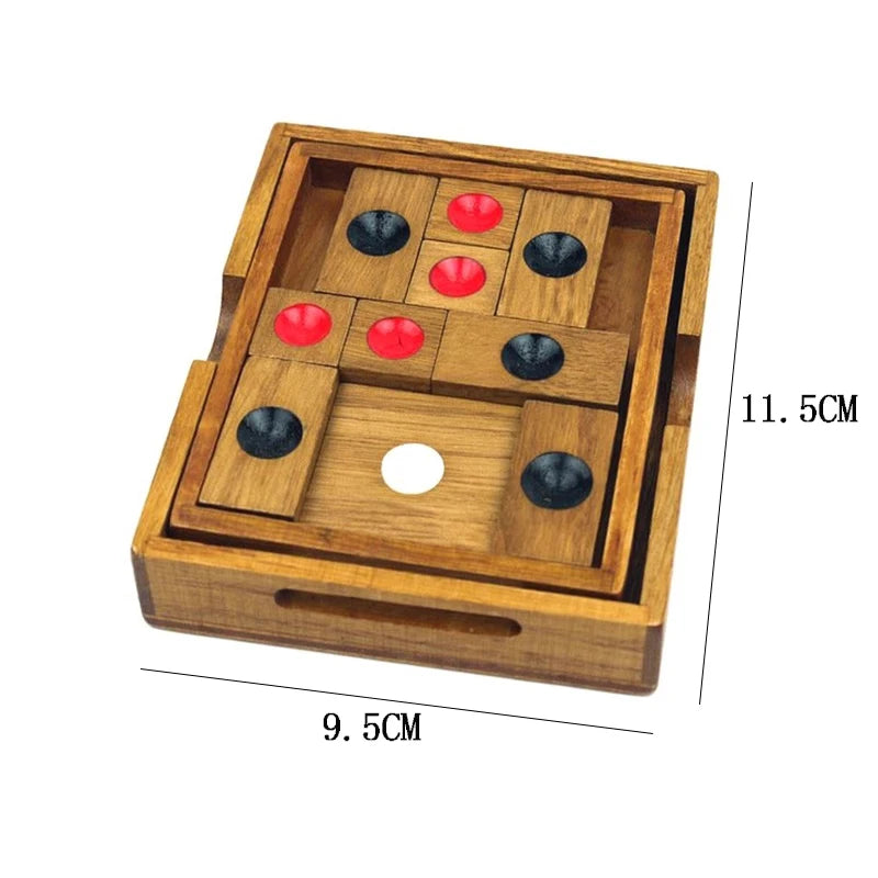 Huarong dao Puzzle Strategy Games Logical Thinking Toys Wooden Brain Teasers for Adults Kids Boys Girls Intellectual Gifts