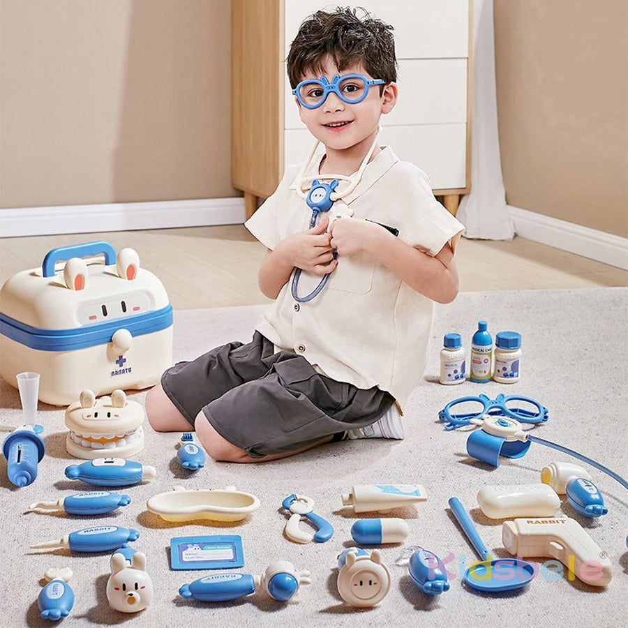 Kids Doctor Play Set – Medical Kit Toys with Stethoscope, Syringe, Dentist Tools, Educational Role Play Gift for Boys & Girls