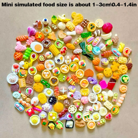 Miniature Food Toys Mixed Resin Food Dolls Kitchen Pretend Toys Suitable for Dollhouse Kitchen Toys Resin Miniature Food