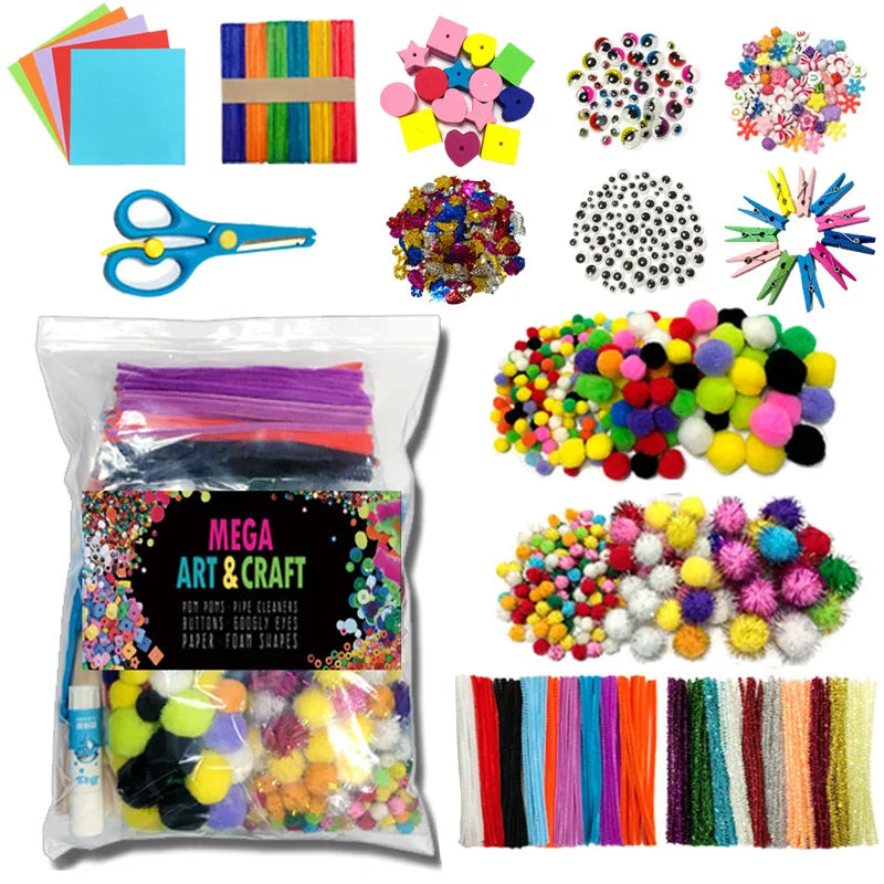 Rainbow Craft Toy Set for Kids DIY Handmade Projects Multiple Materials Party Entertainment Creative Handicraft Toys TMZ