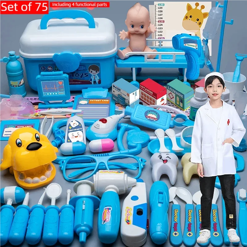 WizKidz Doctor Nurse Role Play Set Medical Tools With Stethoscope & Injectors In A Pretend Play Trolley Box Ideal Gift for Kids