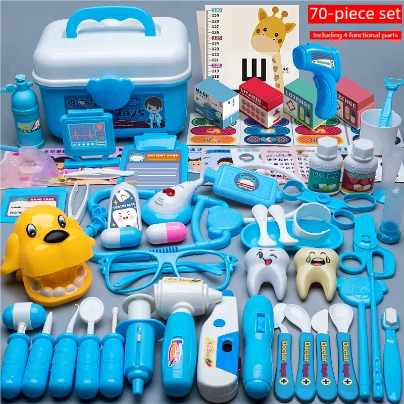 WizKidz Doctor Nurse Role Play Set Medical Tools With Stethoscope & Injectors In A Pretend Play Trolley Box Ideal Gift for Kids