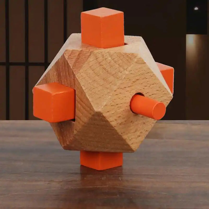 Wooden Brain Teasers Puzzles for Adults Kids Impossible Mind Challenge Games IQ and Logic Test Disentanglement Educational Toys
