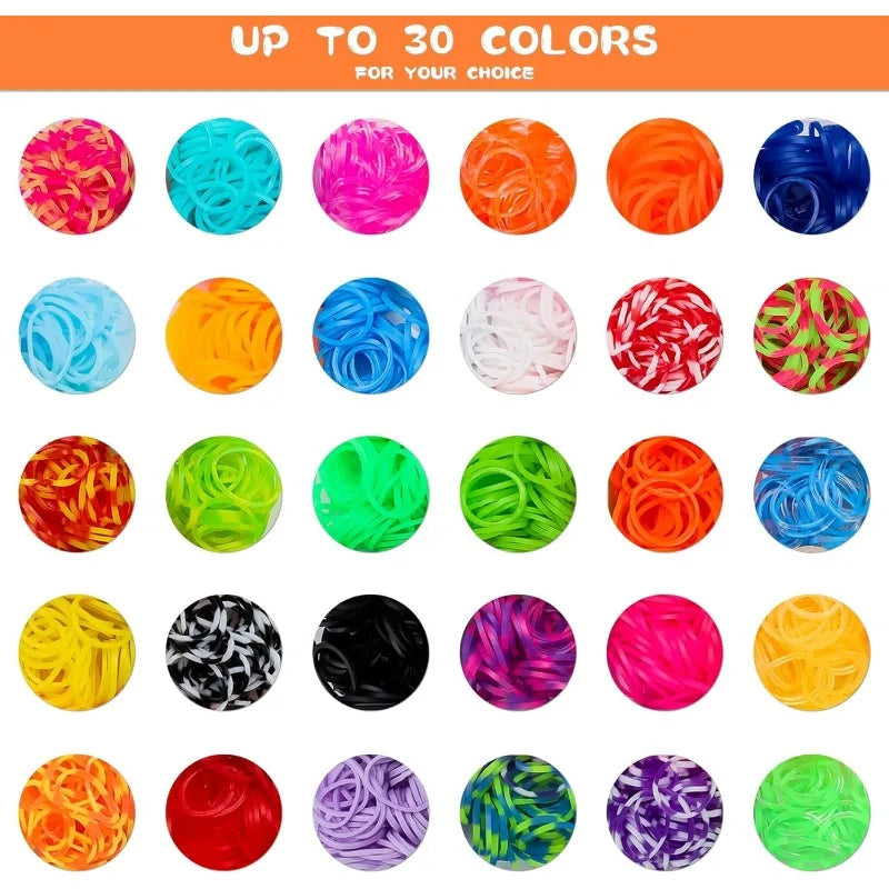 Rubber Band Bracelet Kit Colorful Loom Bracelet Making Kit with Storage Box DIY Art Craft Set with Charms Beads Christmas Gift