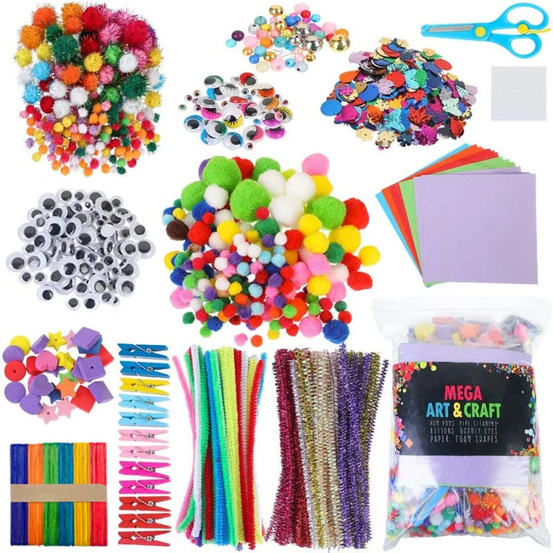 Rainbow Craft Toy Set for Kids DIY Handmade Projects Multiple Materials Party Entertainment Creative Handicraft Toys TMZ