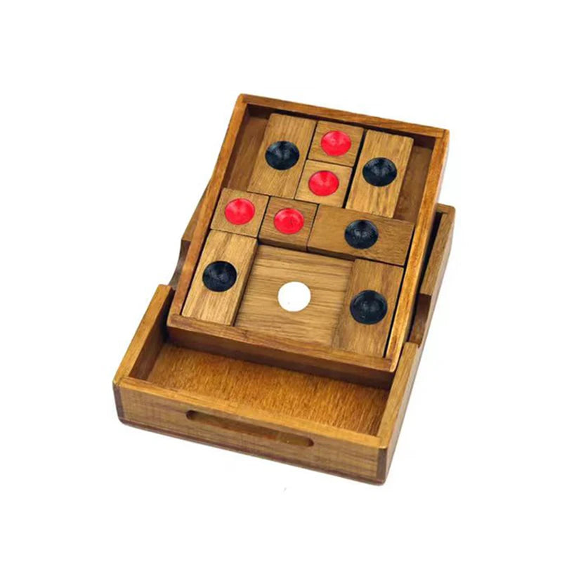 Huarong dao Puzzle Strategy Games Logical Thinking Toys Wooden Brain Teasers for Adults Kids Boys Girls Intellectual Gifts