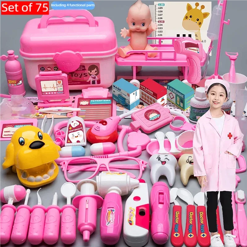 WizKidz Doctor Nurse Role Play Set Medical Tools With Stethoscope & Injectors In A Pretend Play Trolley Box Ideal Gift for Kids