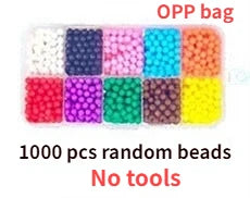 1000 Pcs/box DIY Water Spray Magic Beads Handmade Toy Set Children's Color Crystal Beads Puzzle Craft Kit Gift Variety Bean Toys