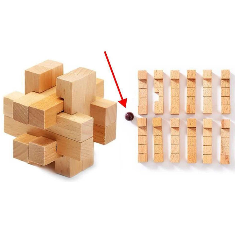 Wooden Brain Teaser for Adults Kids Luban Lock IQ Challenge Puzzles Logic & Problem Solving Skills Educational Toys