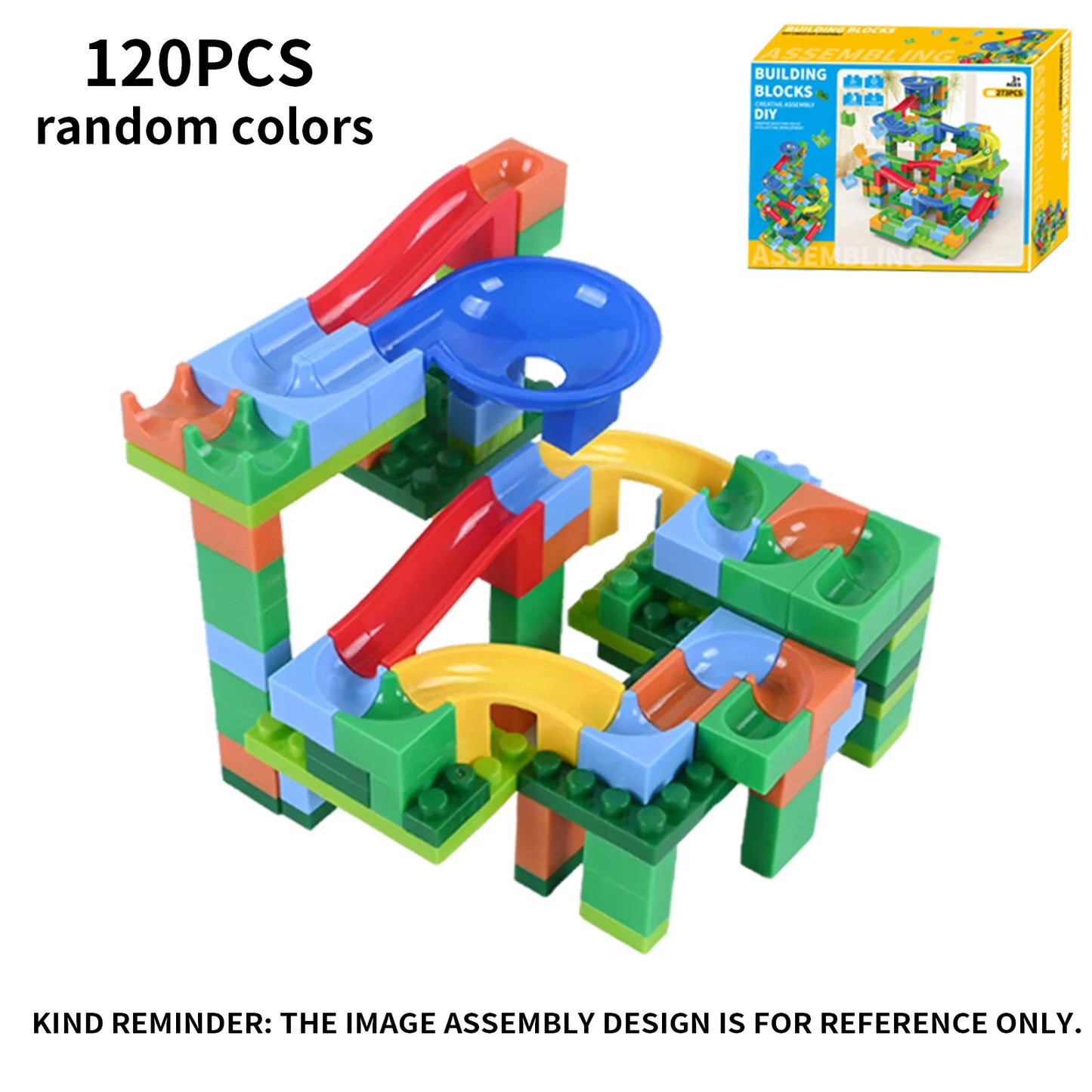 Children'S Slide Block For Boys And Girls, Multifunctional Large Particle Splicing And Versatile Slide Ball Assembly Ball Toy