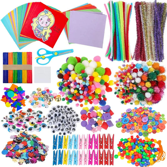Rainbow Craft Toy Set for Kids DIY Handmade Projects Multiple Materials Party Entertainment Creative Handicraft Toys TMZ