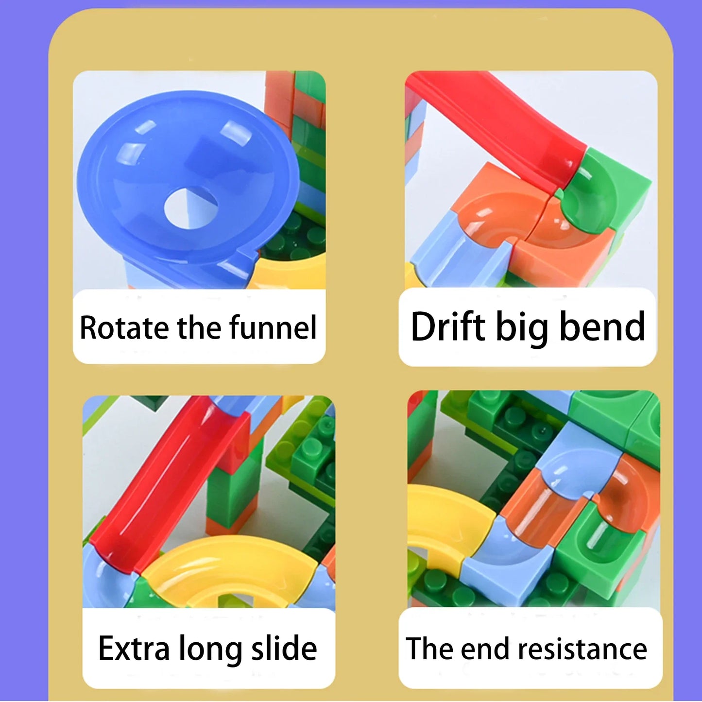 Children'S Slide Block For Boys And Girls, Multifunctional Large Particle Splicing And Versatile Slide Ball Assembly Ball Toy